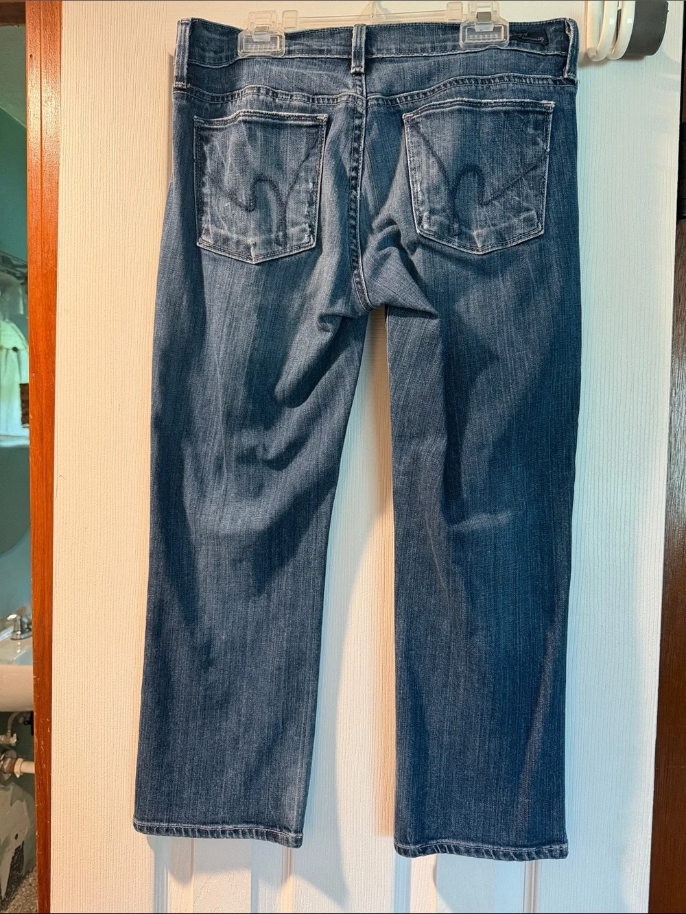 Citizens Of Humanity Medium Blue Cropped Straight Jeans